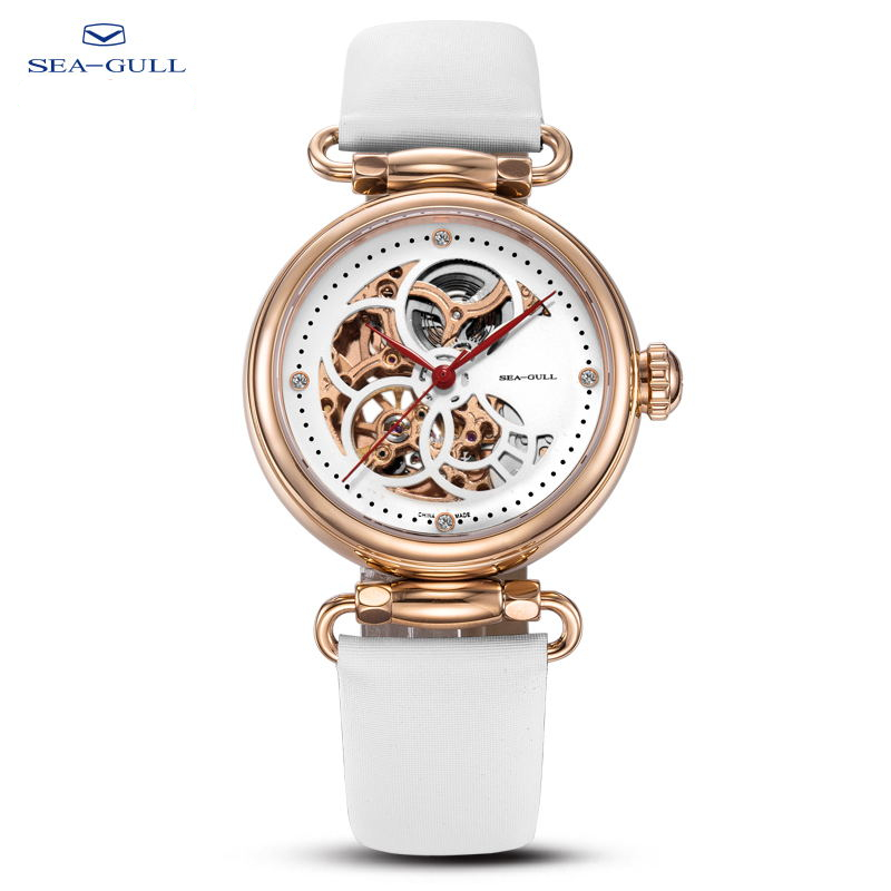 Paper Weight Crystal - Seagull Openwork Dial Mechanical Ladies Watch
